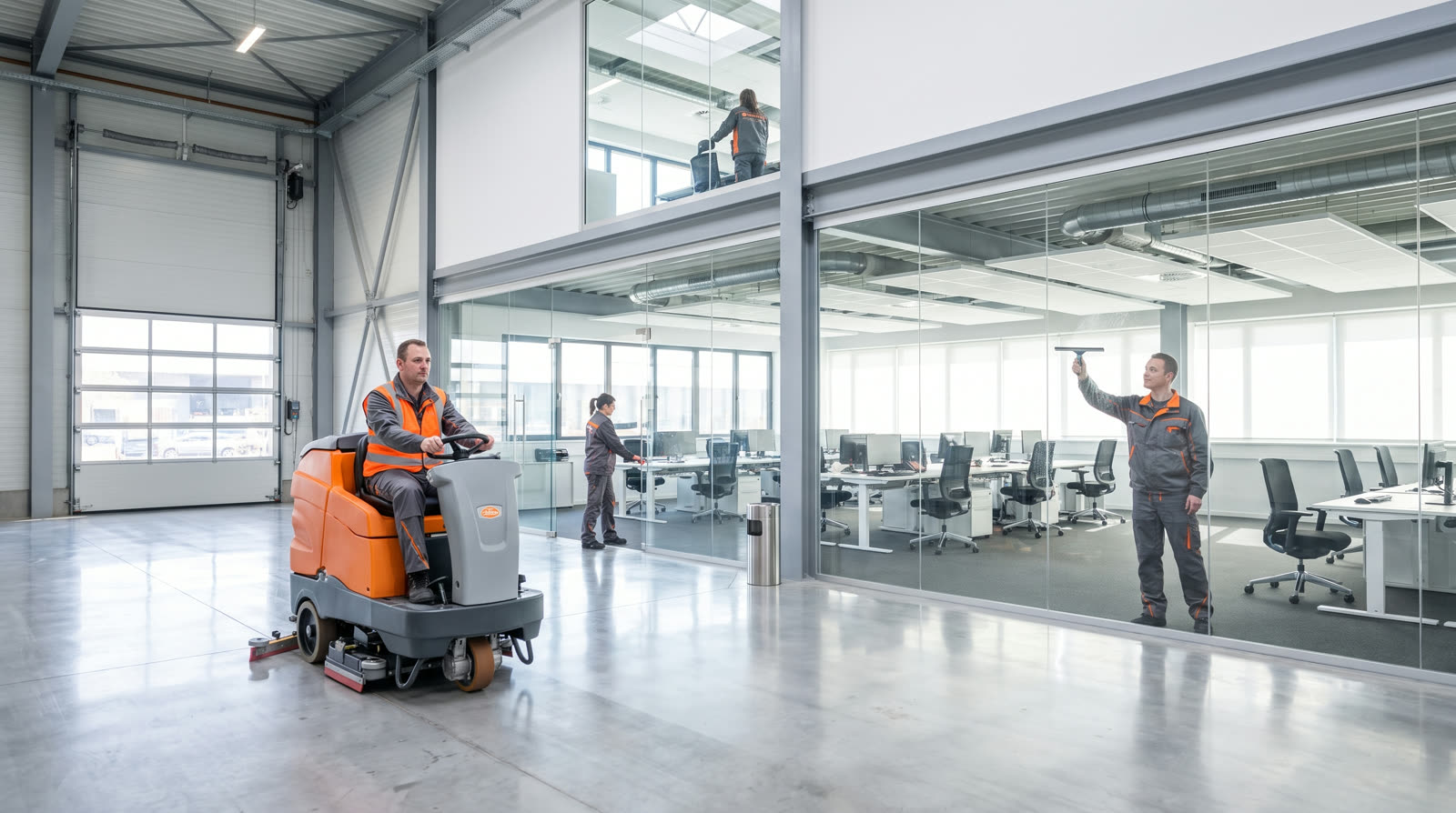 Gewerbe & Industrie, Gebäudereinigung in Büros und Hallen